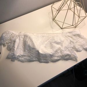 Lace off the shoulder crop top